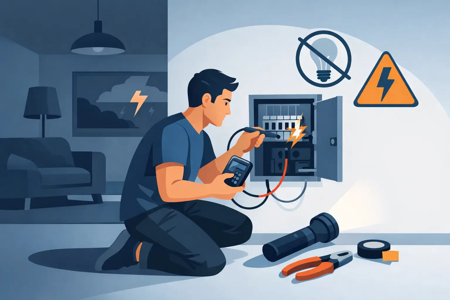 Stroomstoring in huis oplossen: wat kunt u veilig zelf controleren?