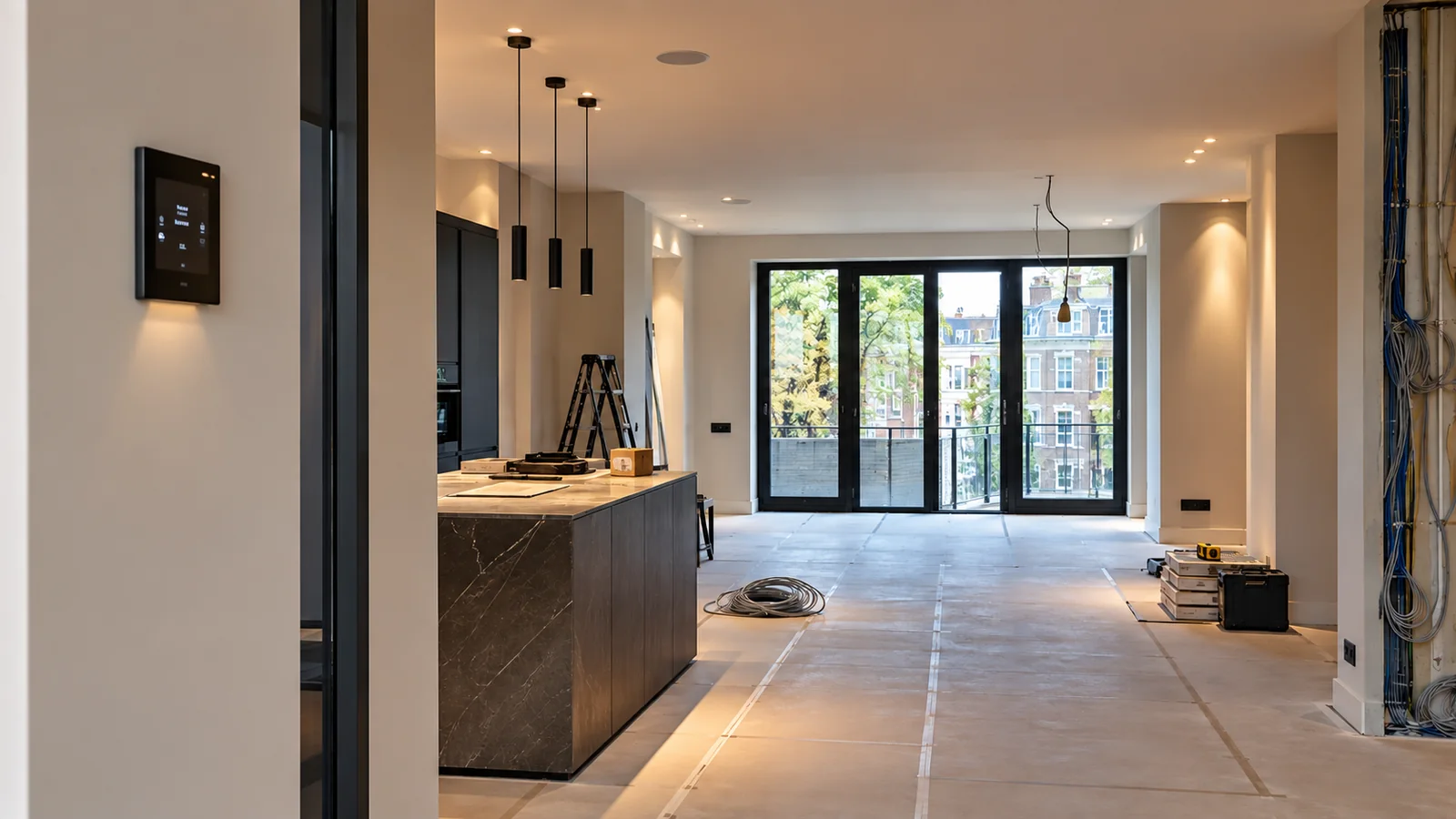 Nieuwbouwwoning met inbouwspots en aangelegde bedrading — elektrotechnische installatie door Donck Elektrotechniek